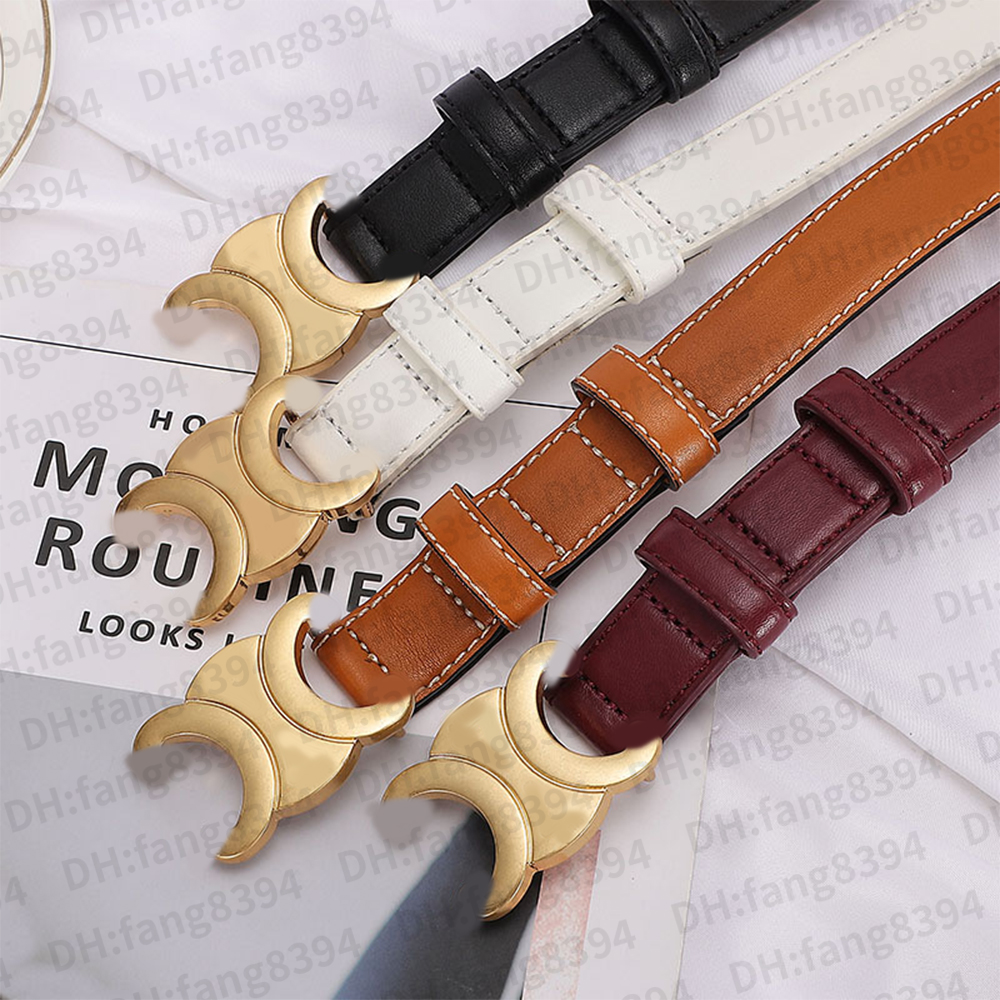 Designer Women's Cowskin Leather Belts 2.5cm - Classic Casual Black/Brown/Wine Red/White ceinture with Gift Box 2024 Premium Fashion Hot