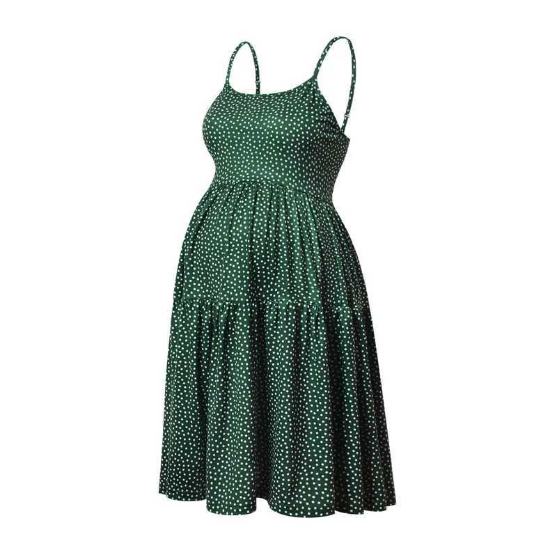 Pregnant Women Dress Sleeveless Adjustable Strap Swing Dresses Maternity Clothes Summer Dresses X250224