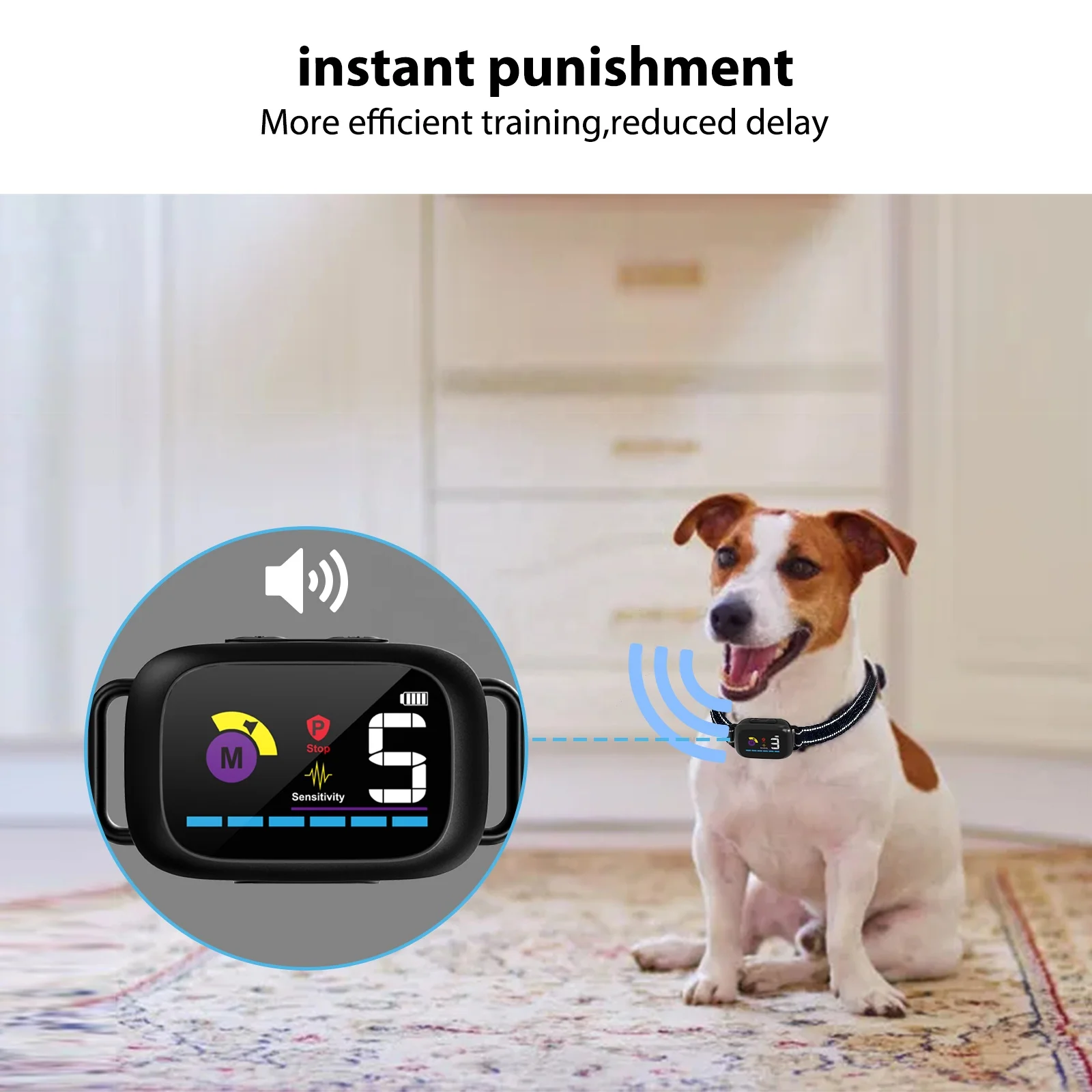 Dog AntiBarking Electric Ultrasonic Dogs Stop Barking Vibration Collar Automatic Collar Dog Training Collars for Stubborn Dogs