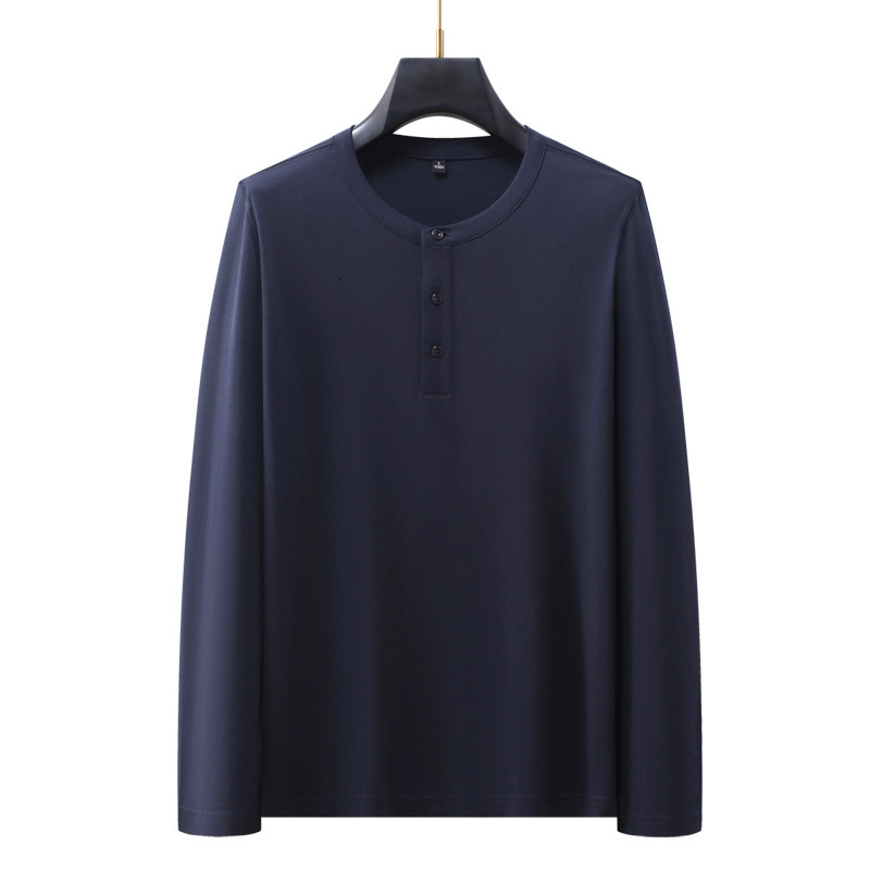 collar long sleeved base shirt men's T-shirt round neck autumn and winter interior casual trendy top solid color new style tracksuit