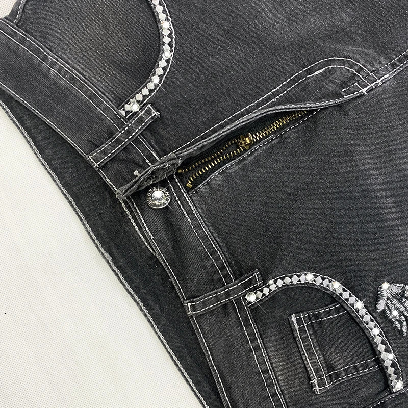 High Waist Womens Jeans Fashion Sexy Straight Pants Plus Size Comfortable Jeans Vintage Washable Black Denim Elastic Pants 250306