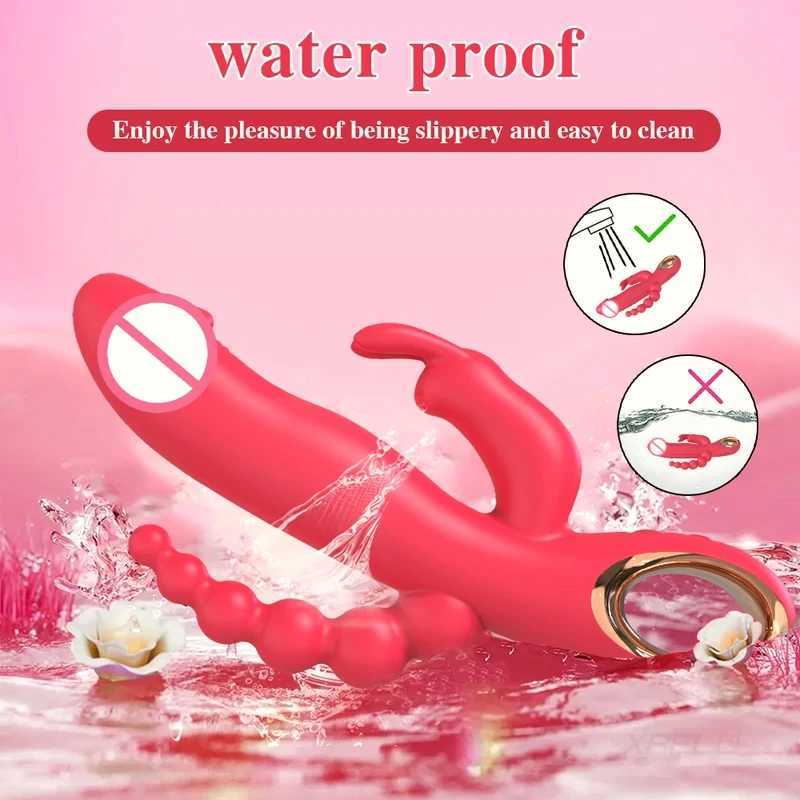 3 in 1 Thrusting G-Spot Rabbit Women Vagina Stimulator Double Penetration Female Sex Toys for AdultsXJ250311