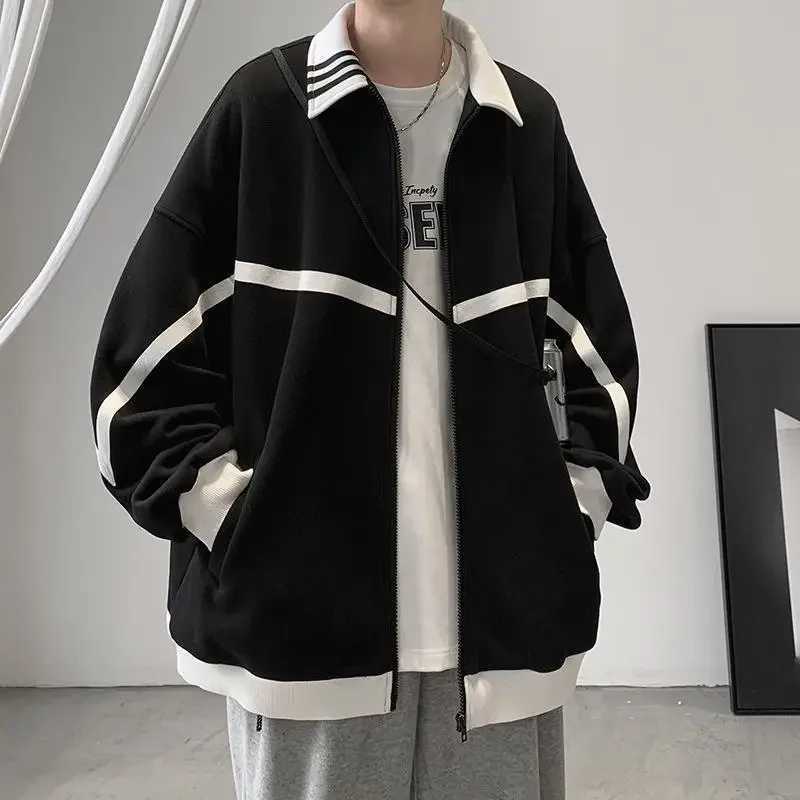 2024 New Korean Style Mens Jacket Casual Loose Fit Versatile Hong Kong Style Baseball Uniform Top For Spring And AutumnT250311