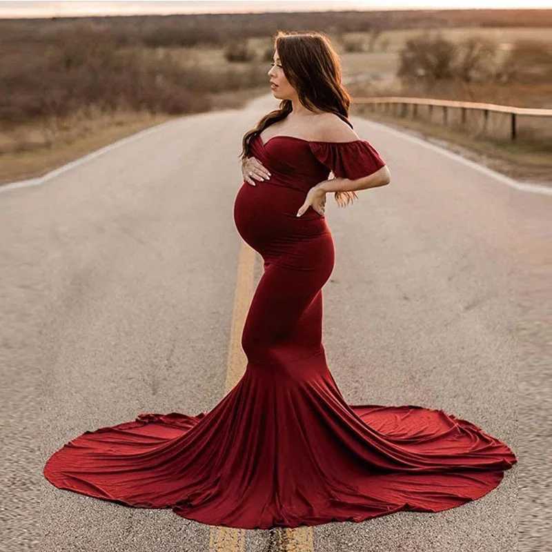 Maternitys Short Sleeve Dresses Sexy V Neck Gown Maxi Long Photography for Pregnant Women Pregnancy Photo Shoot X250224