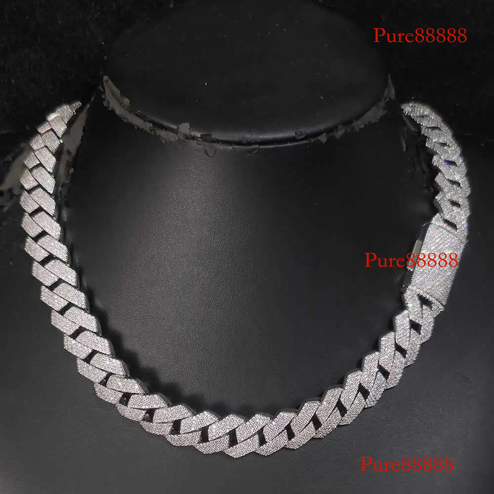 HHIOK Hip Hop Men's 15mm 4Rows Dia Chain Sier/Gold Plated Cuban k Iced Out Bg Zircon Necklace Jewelry