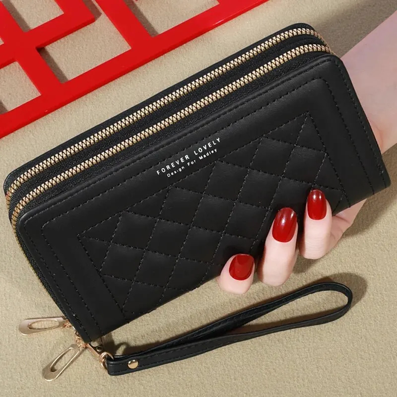Long Womens Wallet Female Purses Tassel Coin Purse Card Holder Wallets Double Zipper Pu Leather Clutch y Money Phone Bag 250311