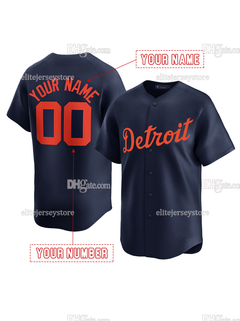 Personalized Custom Baseball Jersey Tarik Skubal Matt Vierling Riley Greene Javier Baez Miguel Cabrera Embroidered Letter Number Design Polyester
