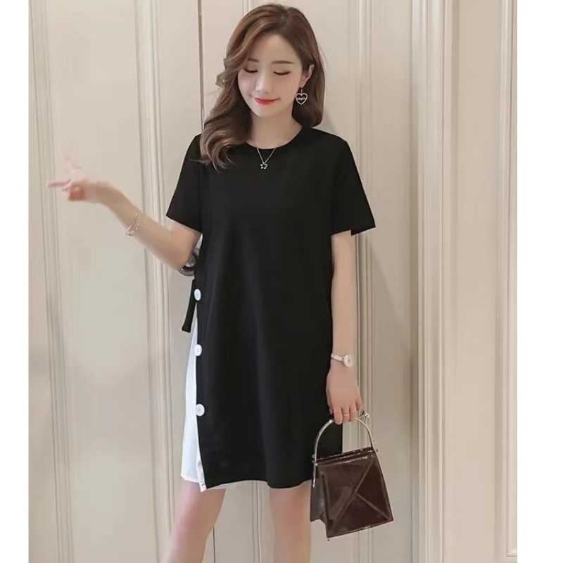 Maternity Dress For Pregnant Women Clothes Casual Patchwork Long-sleeved Loose T-shirt Photography Tops Clothes SkirtT250311