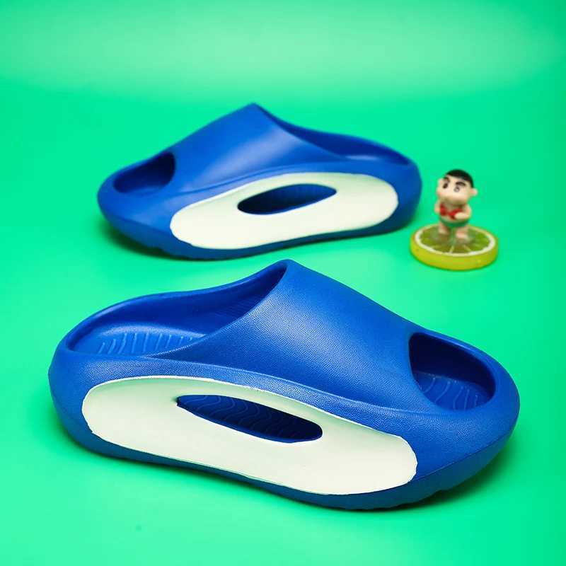 Summer Children Casual Slippers Solid Color Breathable Non-Slip Home Bathroom Beach Kids Soft Slippers Boys Girls Indoor ShoesT250312