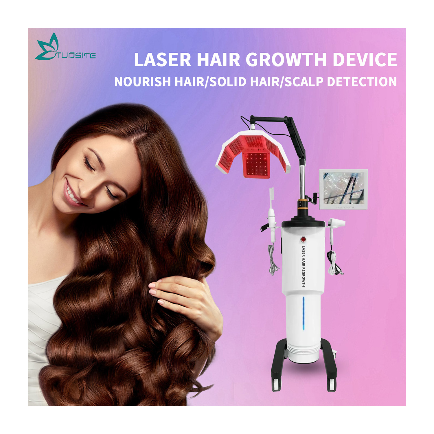 Diode Laser Hair Growth Device Low Level Therapy Hair Loss Treatment 650nm Light Regrowth Machine