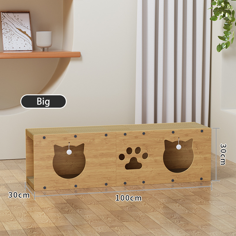 Durable Double-Layer Cat Tunnel Scratcher with Densified Board All-Season Cat Bed and Play Toy for Indoor Cats