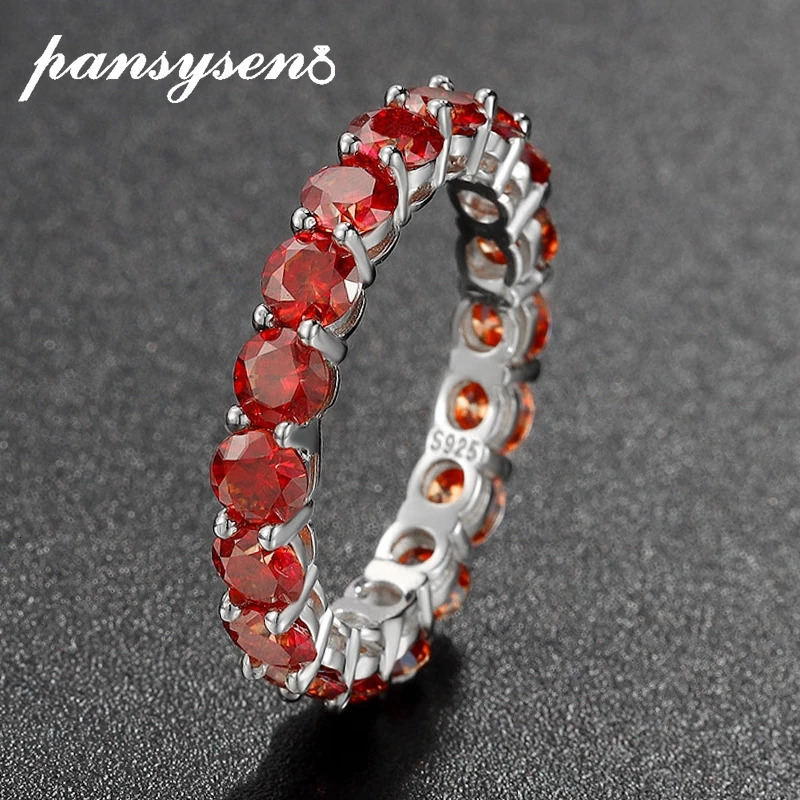 PANSYSEN 4MM 03CT D Color VVS1 Rings for Women Engagement Wedding Bands 925 Sterling Sliver Ring Wholesale 250213