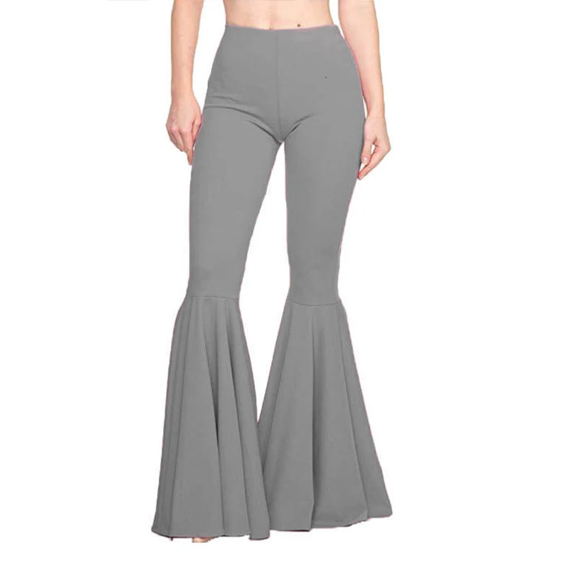 Womens High Waist Skinny Flare Pants Slim Fit Stretchy Trousers Yoga Flared Pants Streetwear Lady Bodycon Sexy Bell Bottom Tights 250305