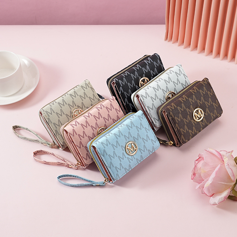 2025 Women s New Three Fold Zipper Coin Purse Simple And Fashionable Designer Old Color Pattern Multifunctional Card Bag Mini Handbag
