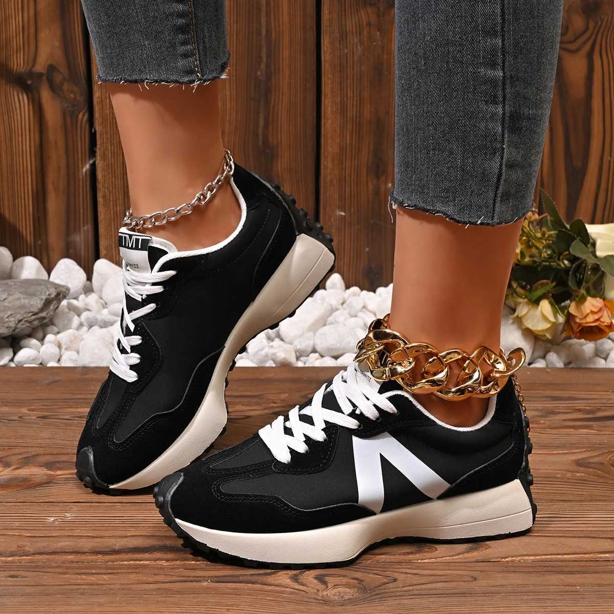 Women Sneakers 2025 New Casual Versatile Thick-soled Running Sneakers Women Fashionable High-quality Luxury Lace-up Shoes Women M250311