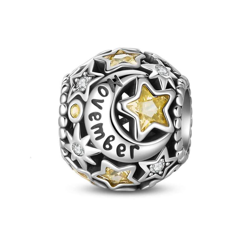 925 Sterling Silver birthstone Charms pendant beads bead Fit DIY jewelry accessories bracelet design new style fashion jewelry gift for women