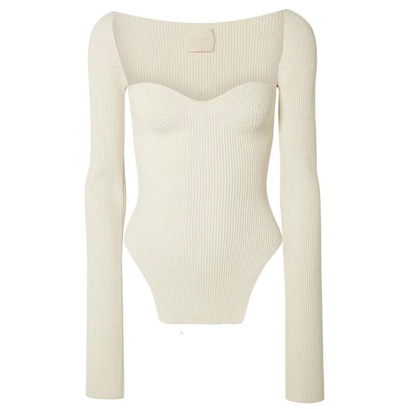 TWOTWINSTYLE White Side Split Knitted Women's Sweater Square Collar Long Sleeve Sweaters Female Autumn Fashion New Clothes 2022