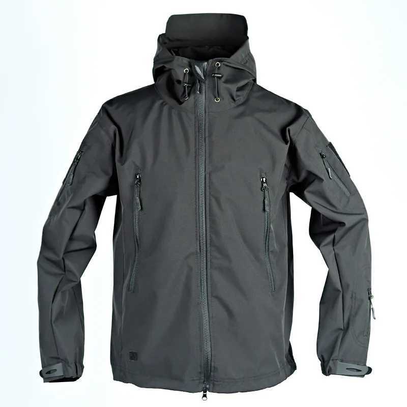Hiking Jackets For Man 2024 New Autumn Spring Tactical Waterproof Windproof Sharkskin Hooded Outdoor Climbing Training HighT250311