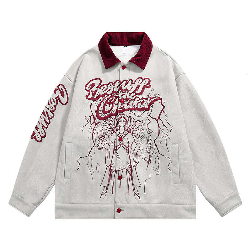 YPRS Men's Autumn New Style American Foam Printed Suede Couples, Loose High Street Jacket For Men