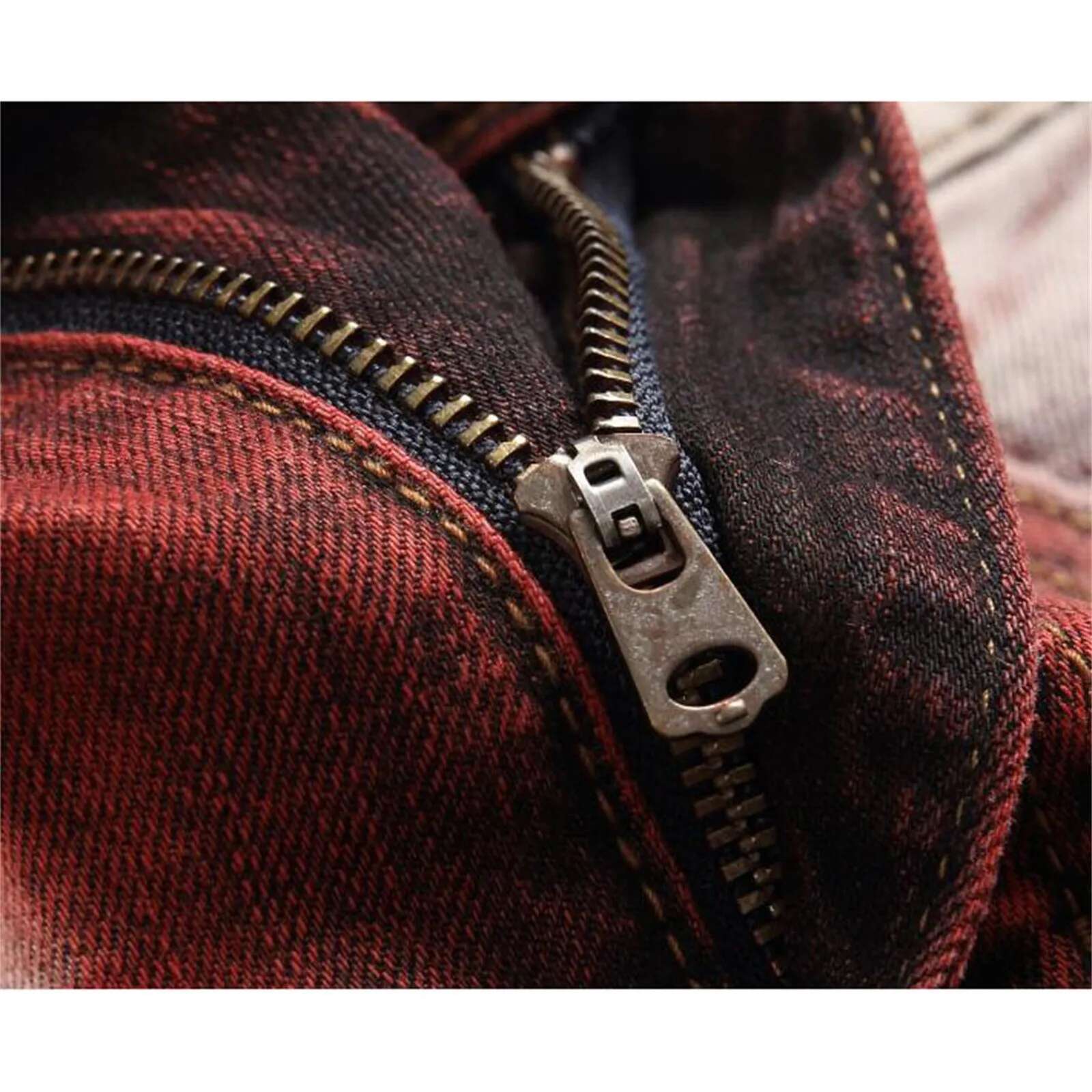 New Motorcycle Style Hollowed Out Perforated Street Tie Dye Gradient Color Personalized Fashion Designer Men s Jeans Business Stretch Outdoor Casual P