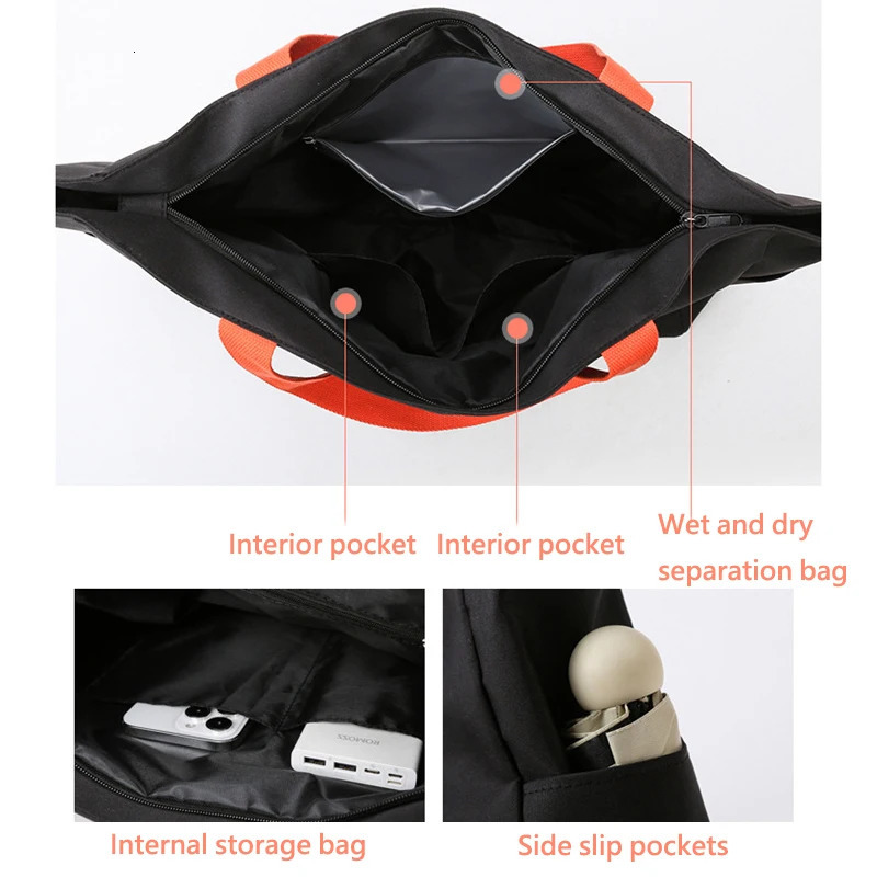 Casual Short Trip Travel Bag | Unisex Carryon with Large Capacity Business Tourism Wet and Dry Separation Gym 250311