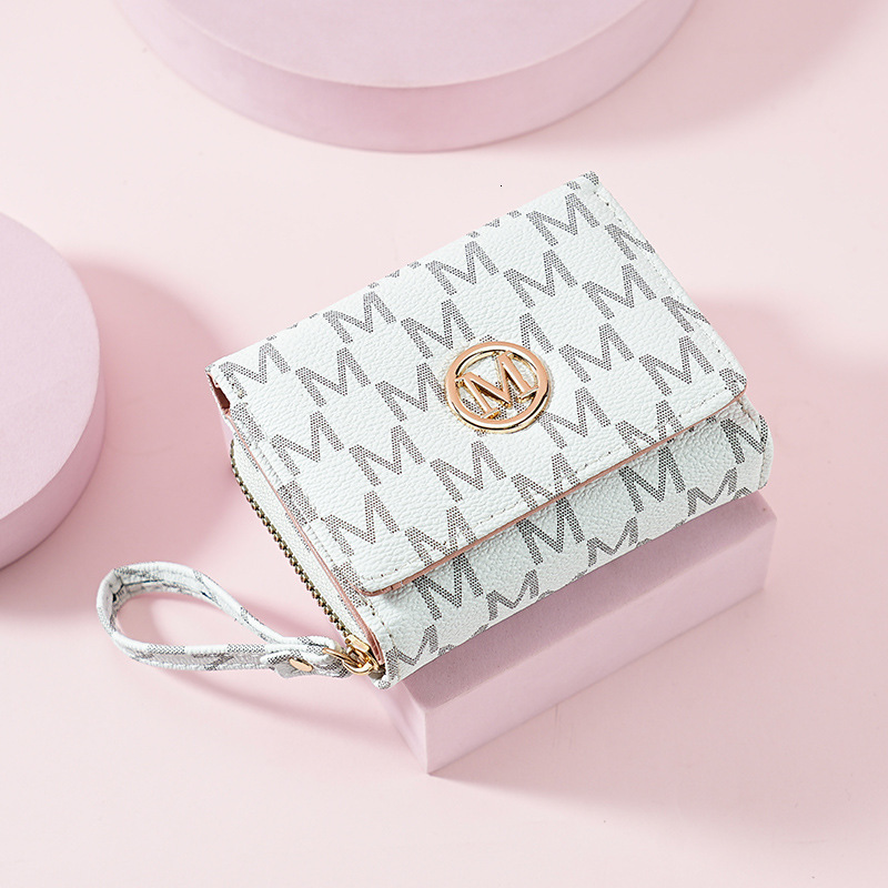 2025 Women s New Three Fold Zipper Coin Purse Simple And Fashionable Designer Old Color Pattern Multifunctional Card Bag Mini Handbag