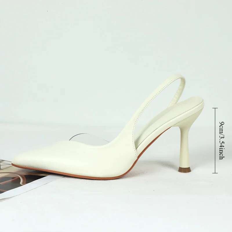 Stiletto Classic Pointed Mules Shoes for White Trendy Transparent PVC Designer Summer High Heels Office Lady Sandals