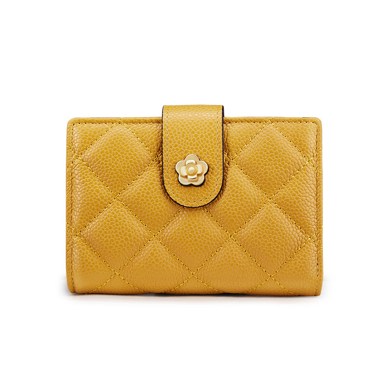 2025 Women S High End Genuine Leather Dia Grid Fashion Designer Simple Coin Card Short Wallet Outdoor Leisure Storage Bag New Free Delivery Designer B