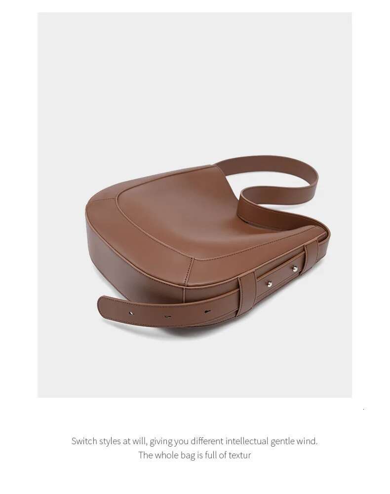 Ladies' Fashion Commuter Shoulder Trendy Large Capacity Bucket Real Cowhide Leather Women's Handbag High Sense Tote Bag