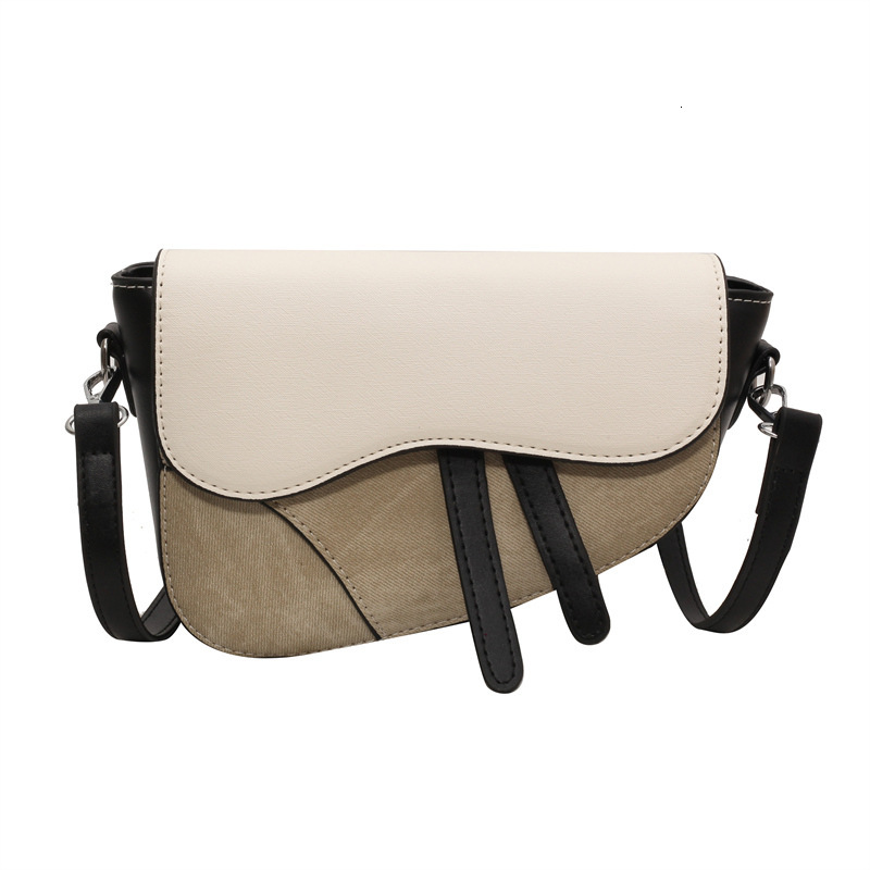 This Year's Popular French Style Niche, Simple, High-End, Fashionable Saddle For Women, Versatile, Contrasting, Stylish Commuting Crossbody Bag
