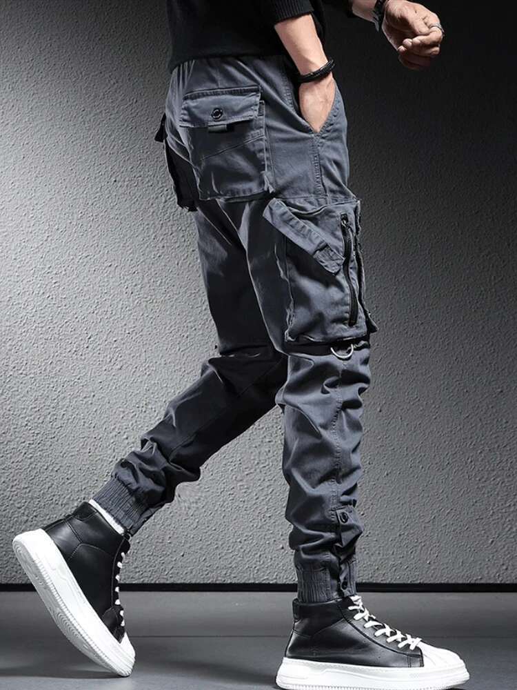 High Street Hip hop Retro Multi Pocket Work Pants Men s Fashion Designer Brand Jeans Loose Wide Leg Straight Leg Casual Pants 2025 Summer New Item
