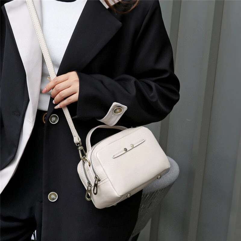Burminsa 100% Cowhide Genuine Leather Small Crossbody Bags For Women 2025 Designer Shoulder Purses Square Ladies Handbags