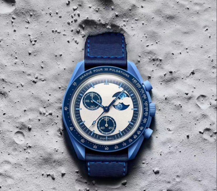 Men' s Motion automatic mechanical watch Bioceramic Planet Moon Watch Full function World Time Luminescence Desert Laser Volcano Blue Moon series 1957
