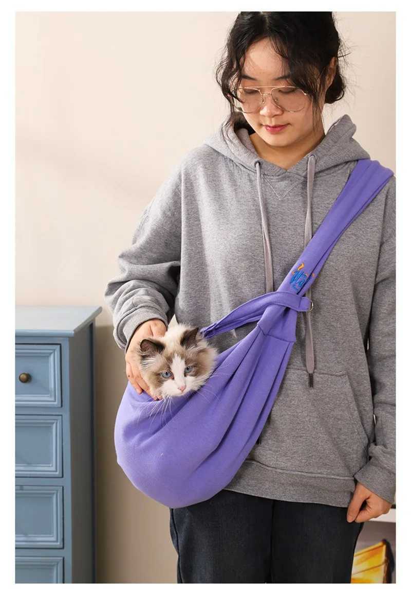 Cat Carrier Bag Pet Puppy Out Crossbody Shoulder Bag Outdoor Travel Portable Cat Puppy Sling Bag For Small Dog Pet Supplies 250205