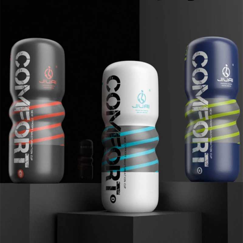 JIUAI Male Masturbator Soft Rubber Climax Airplane Cup Mouth Sucking Anal Vagina Manual Penis Trainer Adult Sex Toys for Men 18+XJ250311