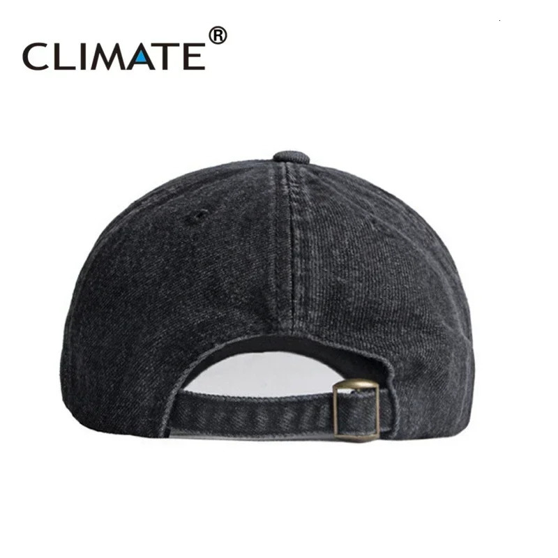 CLIMATE Mens Denim Baseball Cap Hat Blank Dad Caps Cool Casual Jeans Wear for Men 250311