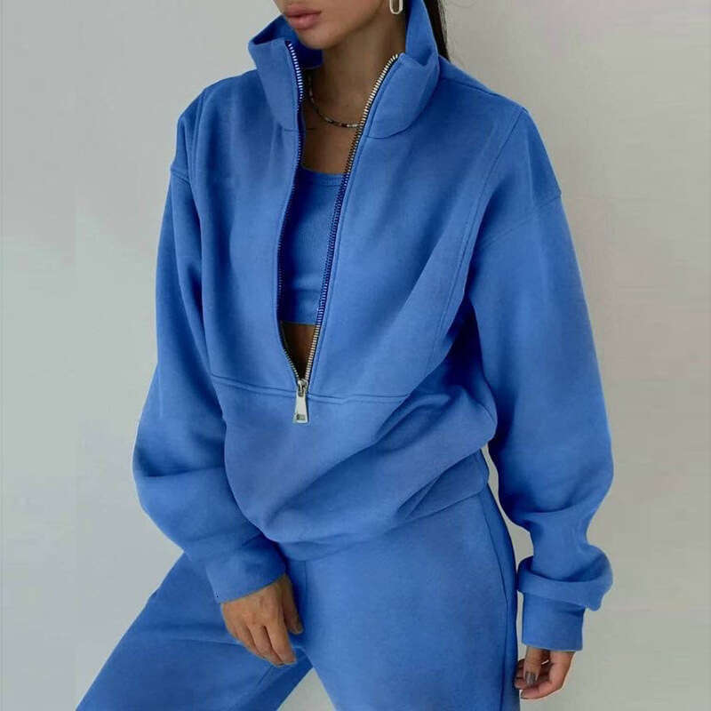 2025 Spring Women's Two Piece Hoodie Fleece Street Fashion Sports Set For Women KLMY