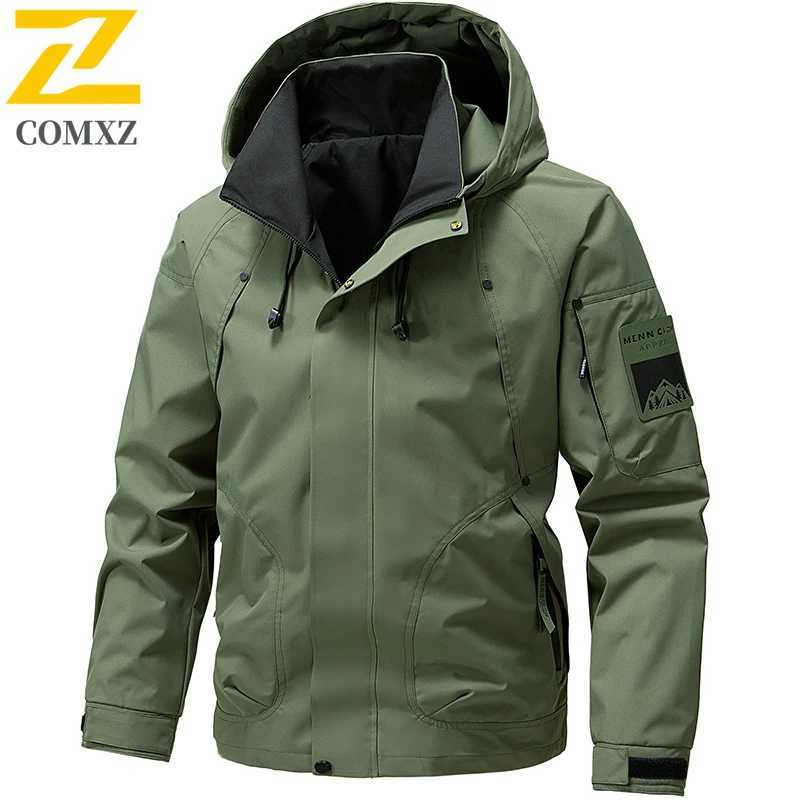 Mens Charge Jacket Spring Fashion Hooded Windproof Waterproof Printed Design Windbreaker Casual Versatile Mountaineering CoatT250311