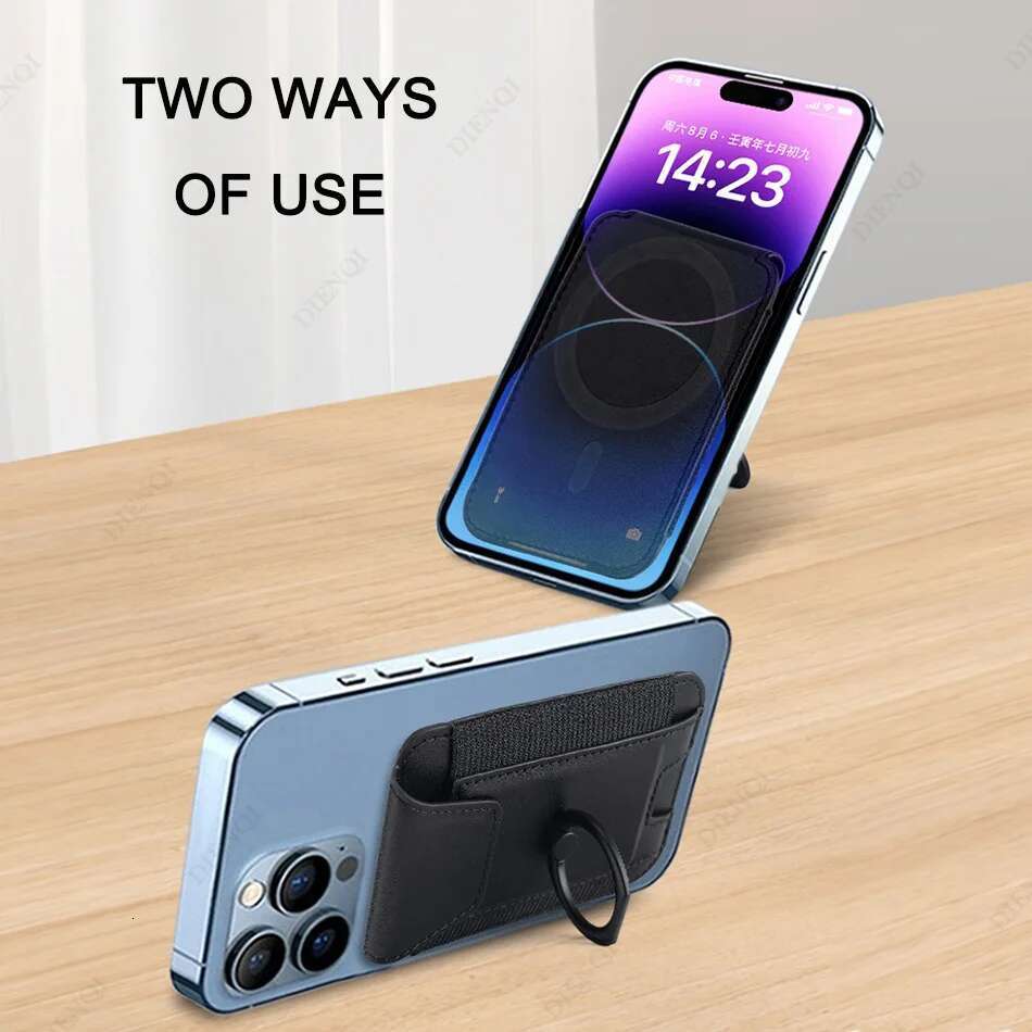 Magnet PU Stand Magnetic Credit Card Holder Men Women Cell Phone Case Leather Wallet forPhone 12 13 14 15 16 Pro