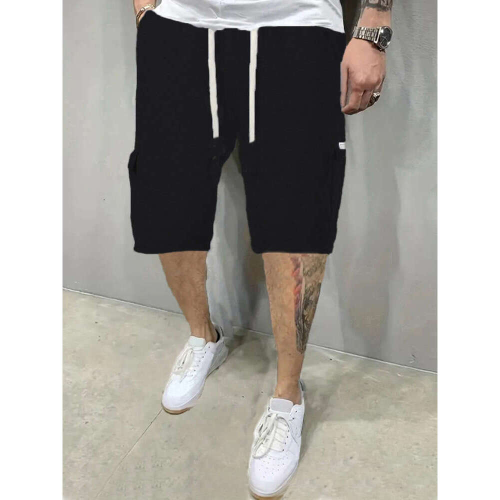 Summer casual multi pocket shorts, solid color five quarter pants, men's 2025 temperament versatile new trend clothing ins