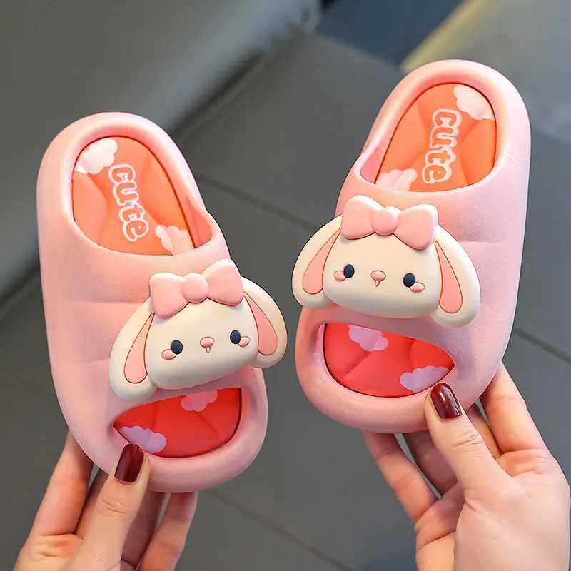 2024 Summer Girls Slippers Children Sandals Slippers Princess Cartoon Indoor Non-slip Bathroom Bath Cute Soft Sole Kids SlippersT250311