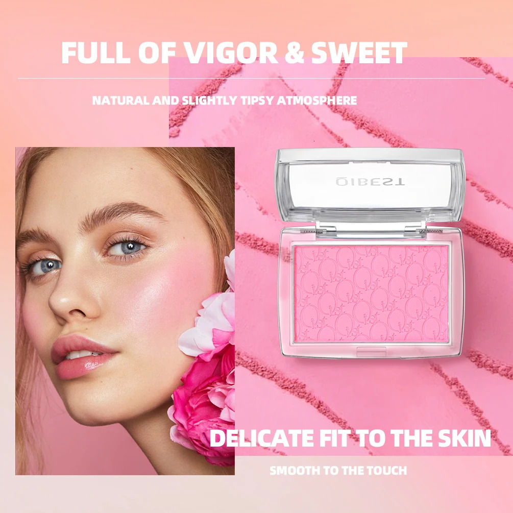 QIBEST Natural Cream Blush Palette Makeup LongLasting High Pigment Face Blusher Powder Facial Cheek Tint Rouge Women Cosmetics X251023