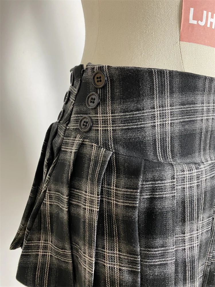 Summer Womens College Style Aline Pleated Skirt Young Girl Vintage Fashion Female High Waist Shorts Skirts 250311