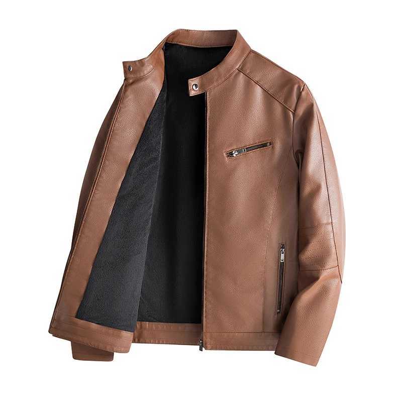 Mens Fashionable Leather Jacket Men Coats Motorcycle Autumn Travel Slim Fit Black Zipper Oversized Winter Slanted OvercoatT250311