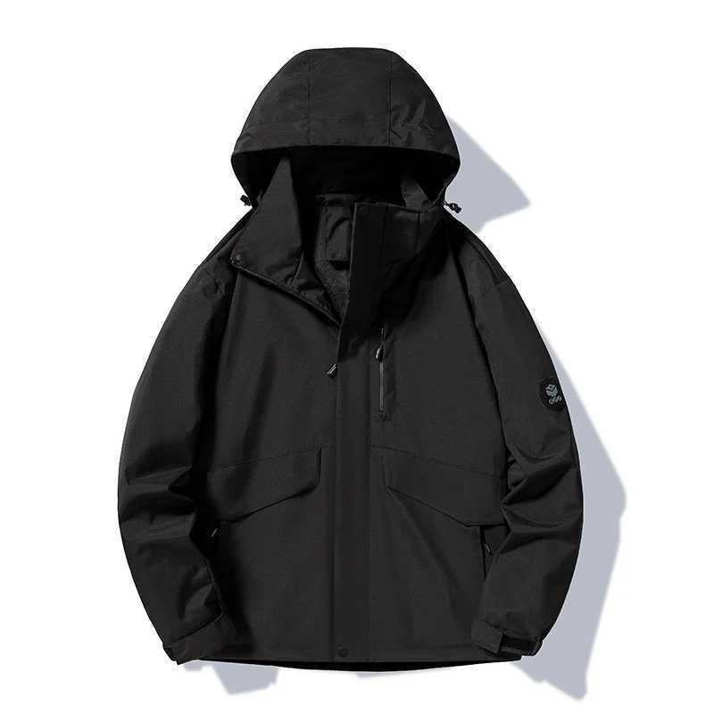 Autumn Outdoor Sports Coats Climbing Trekking Windbreaker Travel Waterproof Jackets Black Camping Hiking Jacket MenT250311