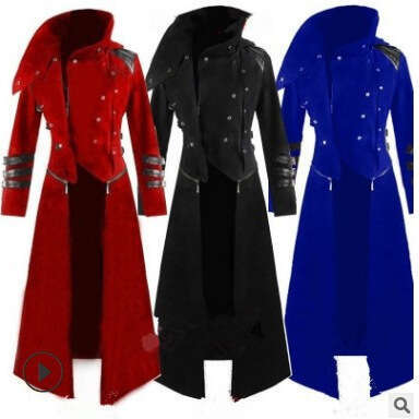 19 Winter Long New Coat Men's Trend Slim Fit Handsome Gentleman Style Stand Up Collar
