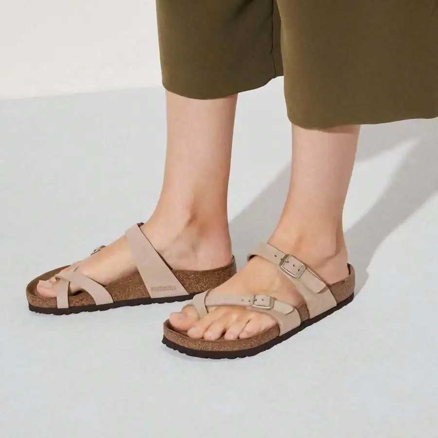 SUFU Slippers Summer Classic Buckle Breathable Outdoor Casual Flip Flops Soft Footbed Leather SandalsXJ250311