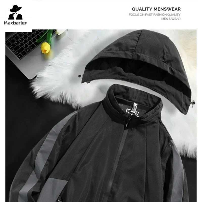 New Autumn Casual Jacket Mens Outdoor Multifunctional Waterproof Windbreaker Hiking Camping Young and Middle-aged Hooded CoatT250311