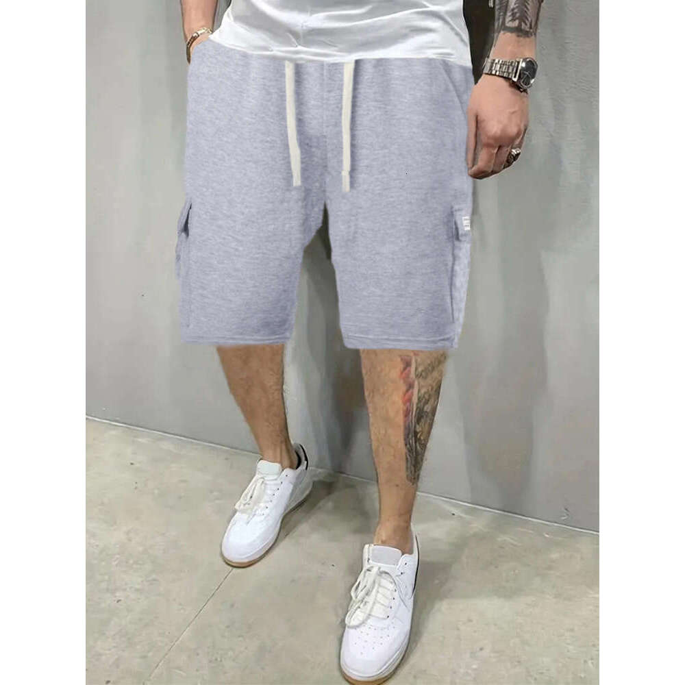 Summer casual multi pocket shorts, solid color five quarter pants, men's 2025 temperament versatile new trend clothing ins