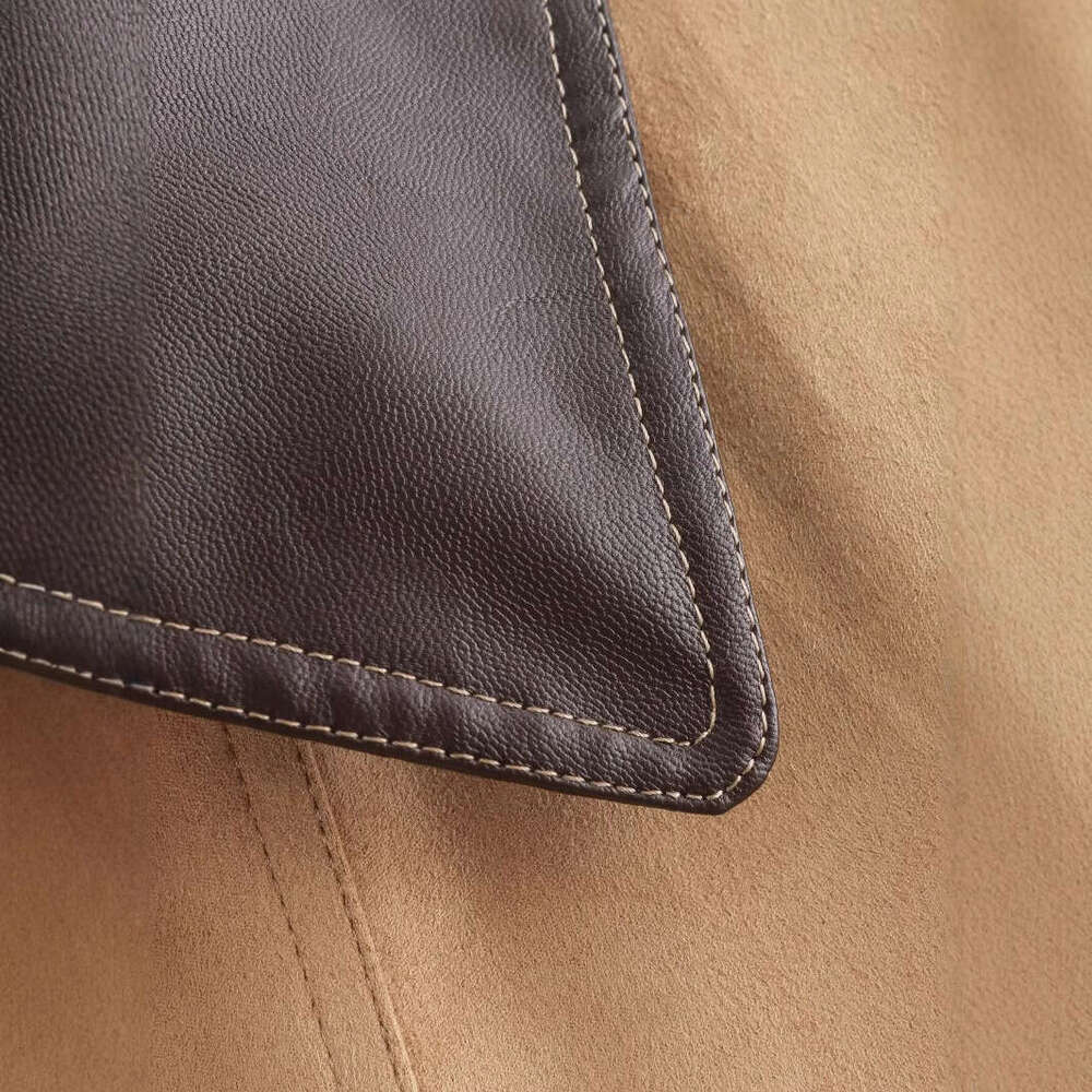 2024 Autumn And Winter New Style Women's Clothing Lapel Large Pocket Suede Warm Jacket For Women